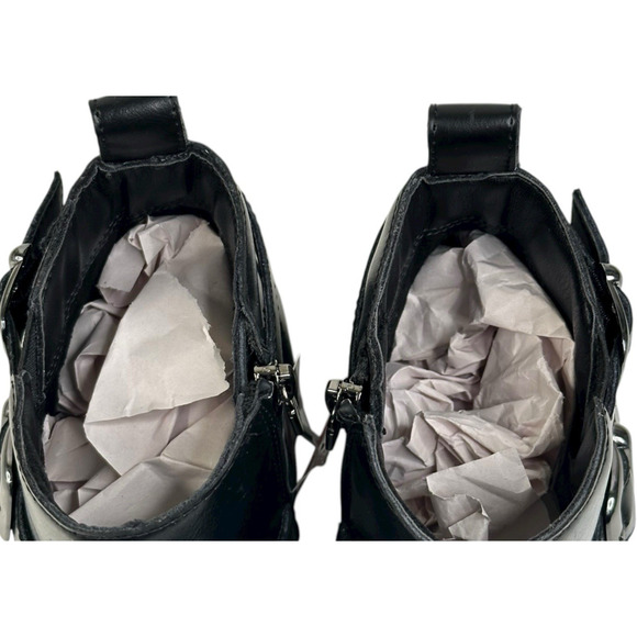 Blondo Shantel Waterproof Black Leather Ankle Boots Womens Size 7.5M Buckle New - Picture 10 of 15